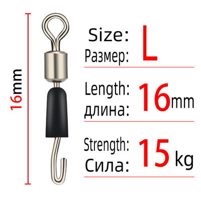 TIANNSII Бързосменяема щракалка с гумена втулка, въртящ се въртящ се конектор, щракалки, Щипка за въдица Риболовни аксесоари Стоки