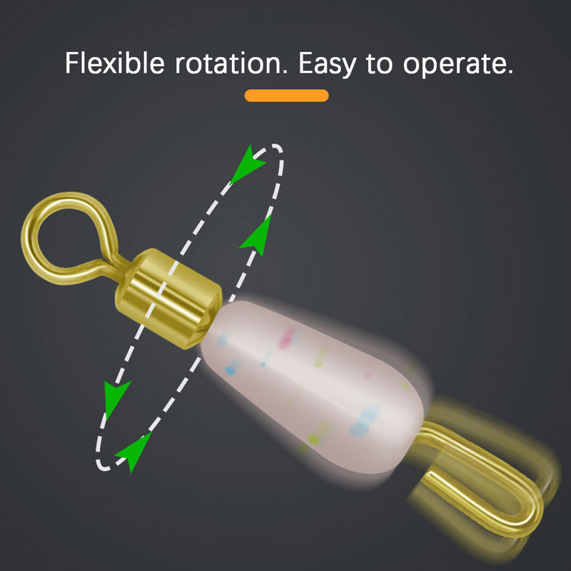 TIANNSII Бързосменяема щракалка с гумена втулка, въртящ се въртящ се конектор, щракалки, Щипка за въдица Риболовни аксесоари Стоки