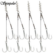 Spinpoler 1 db kültéri csavaros fejű horgászhorog készletek Fishhook magas széntartalmú acél horgászfelszerelés horgász basszus csali horogkészlet