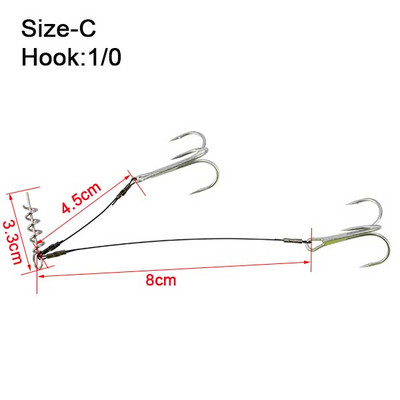 Spinpoler 1 db kültéri csavaros fejű horgászhorog készletek Fishhook magas széntartalmú acél horgászfelszerelés horgász basszus csali horogkészlet