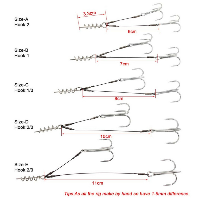 Spinpoler 1 db kültéri csavaros fejű horgászhorog készletek Fishhook magas széntartalmú acél horgászfelszerelés horgász basszus csali horogkészlet