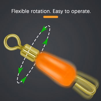 TIANNSII 100 бр. Сачмени лагери Въртящи се плътни пръстени Риболовни конектори Куки Бърза бърза връзка Риболовни куки Примамка за риболовни аксесоари