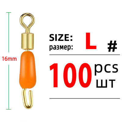 TIANNSII 100db golyóscsapágyas forgó tömör gyűrűk horgászcsatlakozó horgok Quick Fast Link horgászcsali horgászkiegészítőkhöz