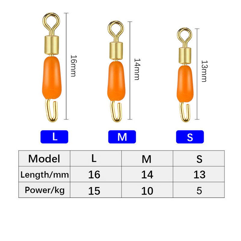 TIANNSII 100db golyóscsapágyas forgó tömör gyűrűk horgászcsatlakozó horgok Quick Fast Link horgászcsali horgászkiegészítőkhöz