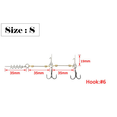 Spinpoler Softbait Spiral Stingers for Rubber Fish Fishing Rig set systerm Cork Screw Shad 2 πρίμα αγκίστρια Pike Bass Perch Tackle