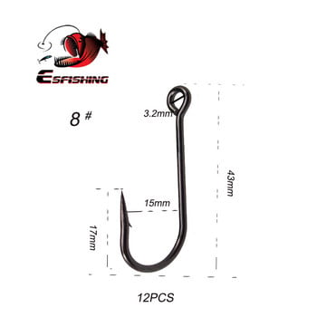 KESFISHING High Quality Fishing Carbon Steel Barb Hook For Soft Lure Στέλεχος αγκαθωτό νικέλιο Άγκιστρο με σκουλήκια Δωρεάν αποστολή