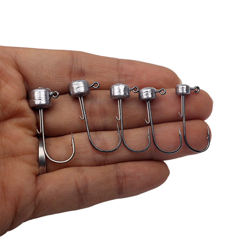 Rompin 10tk/partii Ned Jig Head õngekonks Ned Rig kalakonks Pehme ussipeibutis Seene Jig Konksud Bass forellipüügi tarvikud