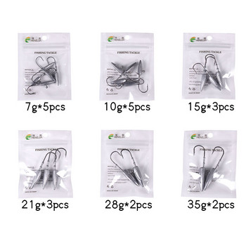 HENGJIA 7g 10g 15g 21g 28g 35g Lead Jig Head Crank Hooks for Soft Worm Swimbait Sea Fishing Tacking