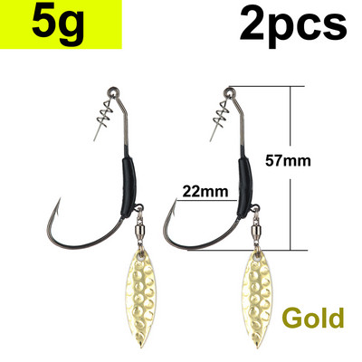 2tk Offset-õngekonksud Kaalutud vändakonks lusikaga litritega Konks kalakonksud, mis sobivad Texas Rigs kalastustarvetele