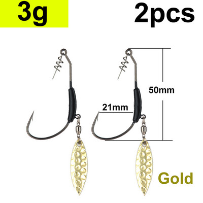 2tk Offset-õngekonksud Kaalutud vändakonks lusikaga litritega Konks kalakonksud, mis sobivad Texas Rigs kalastustarvetele