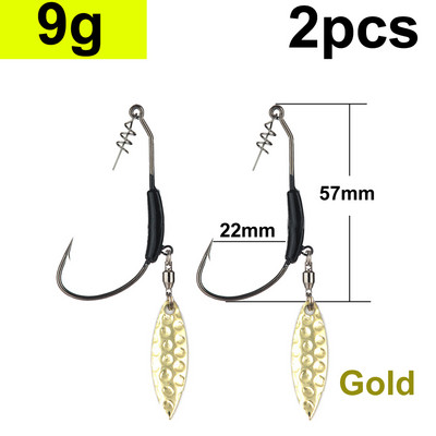 2tk Offset-õngekonksud Kaalutud vändakonks lusikaga litritega Konks kalakonksud, mis sobivad Texas Rigs kalastustarvetele