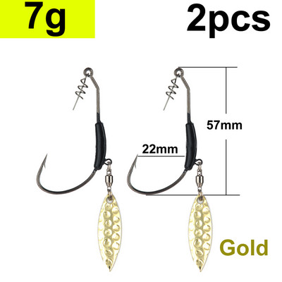 2tk Offset-õngekonksud Kaalutud vändakonks lusikaga litritega Konks kalakonksud, mis sobivad Texas Rigs kalastustarvetele