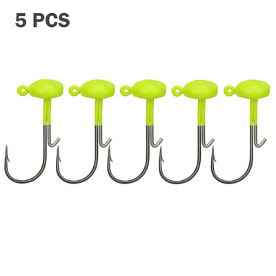 5db/tétel Gomba Jig Head horgászhorog Weedless Fishing Ned Rig Bass horgászfelszerelés Jig Head Set 3,5g 5g 7g