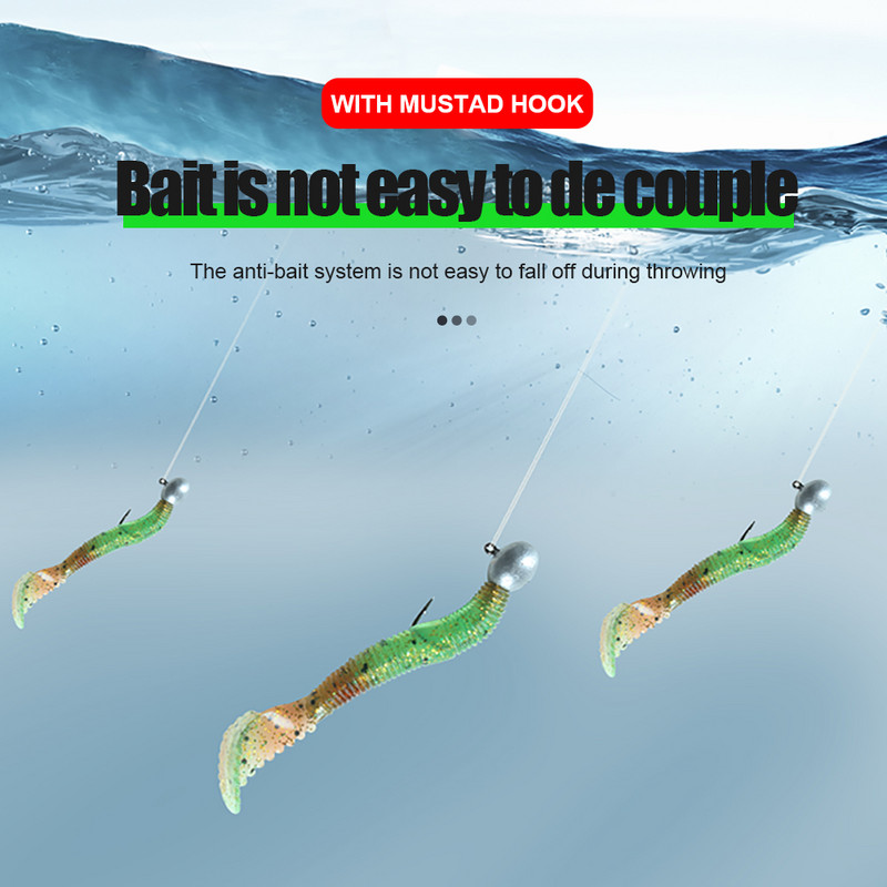 FTK 10db hajtókar Jig Head Hook Horgászhorog Mustad horog 1# 2# 4# 6# Head Jig Lure Kemény csali Puha Worm Jig Hook horgászathoz