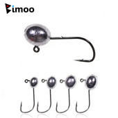 Bimoo 10 τμχ 2g/3g/4g/5g Jig Head Hook Oval Shape Baitholder Design Μαλακό σκουλήκι Bait Lure Γάντζος Jigging για Bass Perch