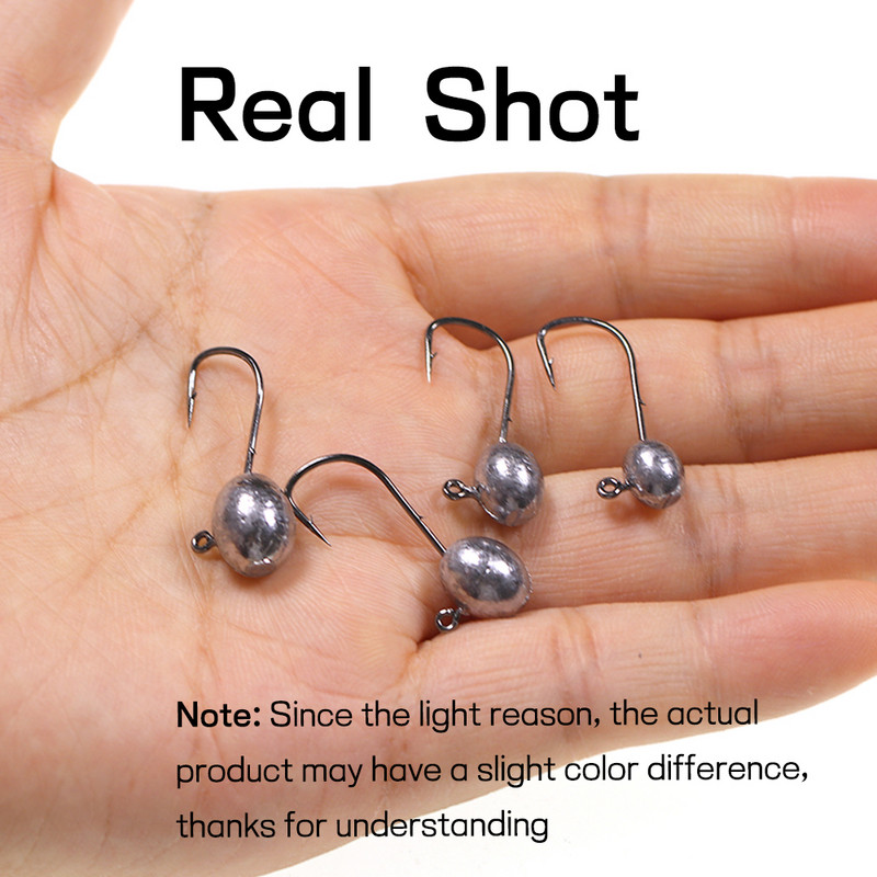 Bimoo 10 τμχ 2g/3g/4g/5g Jig Head Hook Oval Shape Baitholder Design Μαλακό σκουλήκι Bait Lure Γάντζος Jigging για Bass Perch