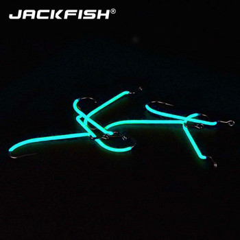 Светеща риболовна кука от високовъглеродна стомана JACKFISH #3-#3/0 10 бр./лот Риболовни куки Издръжлива остра кука Pesca, риболовни принадлежности