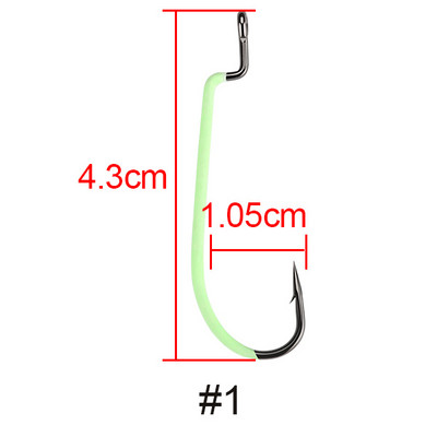 JACKFISH High Carbon acél világító horgászhorog #3-#3/0 10db/tétel Fishhook Tartós Pesca Sharp szöges horog horgászfelszerelés
