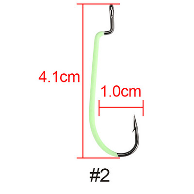 JACKFISH High Carbon acél világító horgászhorog #3-#3/0 10db/tétel Fishhook Tartós Pesca Sharp szöges horog horgászfelszerelés