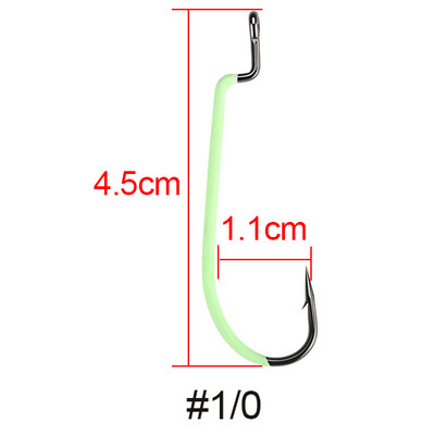 JACKFISH High Carbon acél világító horgászhorog #3-#3/0 10db/tétel Fishhook Tartós Pesca Sharp szöges horog horgászfelszerelés