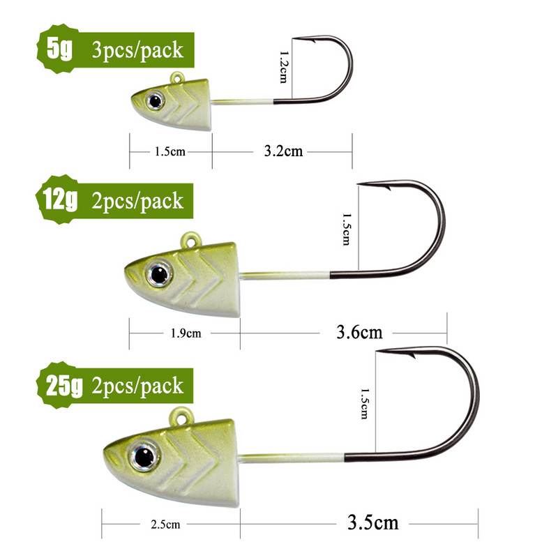 FTK Fishing Hooks 5g 12g 25g μανιβέλα Jig head hook hook fishing hook head Jig lure σκληρό δόλωμα μαλακό σκουλήκι αγκίστρι για ψάρεμα