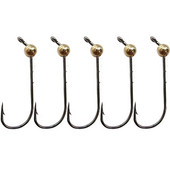 5db/tétel 0,5g-4g Micro Jig Head horgászhorgok Rézfejű Mini Crank Jig Fishhook Puha féregcsali horgásztartozékok