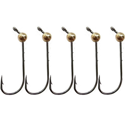 5db/tétel 0,5g-4g Micro Jig Head horgászhorgok Rézfejű Mini Crank Jig Fishhook Puha féregcsali horgásztartozékok