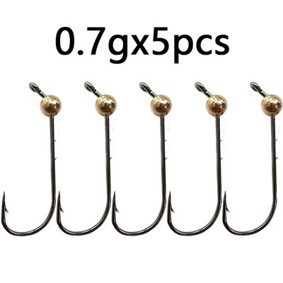 5db/tétel 0,5g-4g Micro Jig Head horgászhorgok Rézfejű Mini Crank Jig Fishhook Puha féregcsali horgásztartozékok