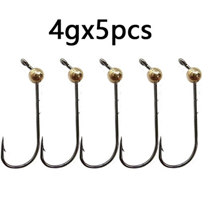 5db/tétel 0,5g-4g Micro Jig Head horgászhorgok Rézfejű Mini Crank Jig Fishhook Puha féregcsali horgásztartozékok
