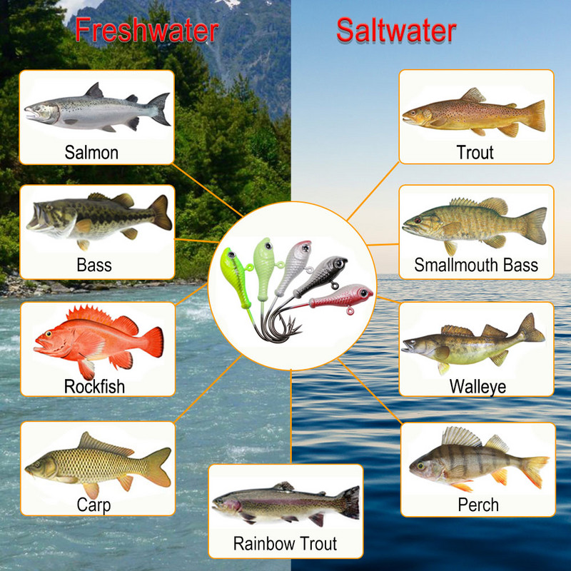 ICERIO 3db 10g 14g 28g Glow horgászcsali fém Swimbait Jig Heads Hook Bucktail Jig Heads Saltwater Jiggling Csalitartó Horog