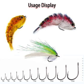 Vampfly 30PCS 1X къса опашка с бодлива риболовна кука за връзване на Game Changers Tarpon Flies Streamer Flies Big Game Flies