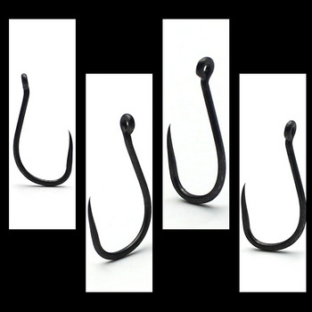 20 ΤΕΜ Επίστρωση Carp Fishing Hook High Carbon Steel Κοντός καμπύλος κορμός χωρίς Barbless Άγκιστρο 6/8/10 Carp Fishing Hook