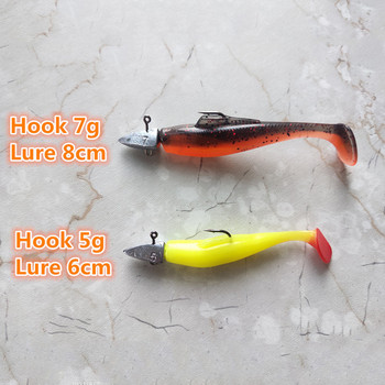 8 τμχ Dart Jighead Fishhooks 5g 7g Fishing Lure Hook Soft Lure Jig Head Artificial Bait Fishhooks Fishing Tacking