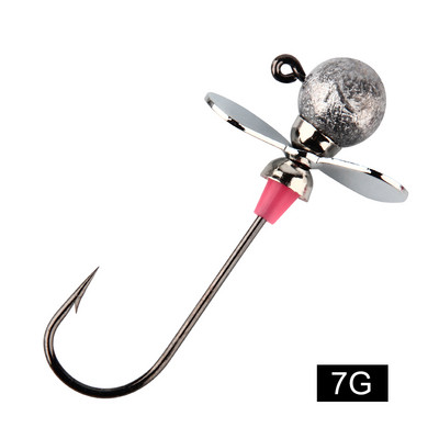 Cârlige de pescuit Jig din lemn de trandafir Capete de elice Cârlig de pește ascuțit cu tijă lungă pentru momeală moale vierme năluci de pescuit 5g 7g 10g 14g Pesca