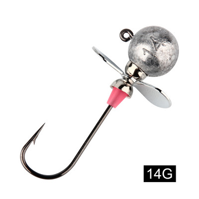 Cârlige de pescuit Jig din lemn de trandafir Capete de elice Cârlig de pește ascuțit cu tijă lungă pentru momeală moale vierme năluci de pescuit 5g 7g 10g 14g Pesca