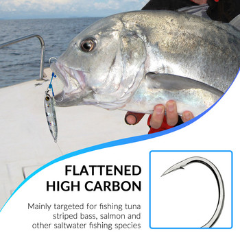 THKFISH High Carbon Steel Circle Assist Hook Kit Double Pair Bard Slow Jigging for Bass Различни сценарии за риболов Fish Tackl