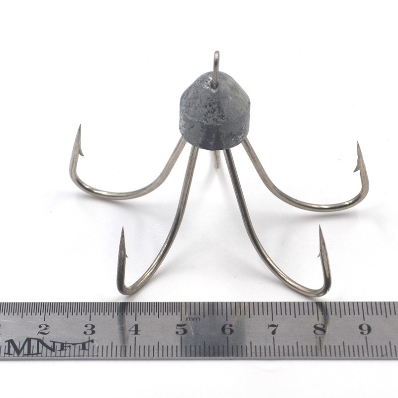 MNFT With Lead Head Five Anchor Claw Barbed Fishhooks Εργαλεία ψαρέματος Εργαλεία ψαρέματος Χονδρικό Μέγεθος 30&42&51&61g