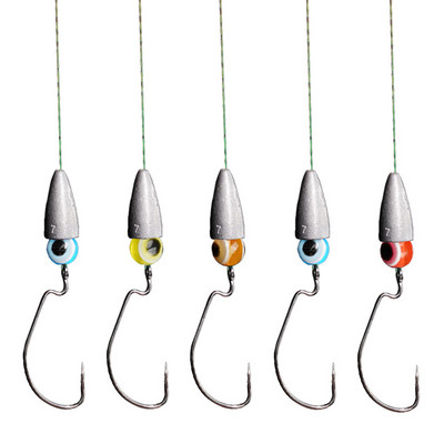 Jauns 5gab Texas Rig Set āķi Bass Fish Carolina Makšķerēšanas piederumu komplekts Fishhooks Bait Set Makšķerēšanas mānekļi Worm Fishing Hook Lure