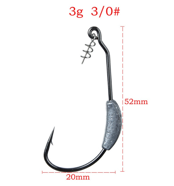 Súlyozott horgászhorgok szögesdrót horgok Twistlock Drop Shot horgokkal Swimbait csali horog puha műanyagokhoz szénacél