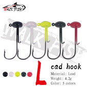 WALK FISH 5TK/Lot Jig Head 4,2g Finesse Mushroom Jig Heads Konks pehme söödaga õngekonksu Konks meriforelli jaoks