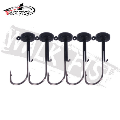 WALK FISH 5TK/Lot Jig Head 4,2g Finesse Mushroom Jig Heads Konks pehme söödaga õngekonksu Konks meriforelli jaoks