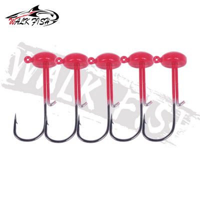 WALK FISH 5TK/Lot Jig Head 4,2g Finesse Mushroom Jig Heads Konks pehme söödaga õngekonksu Konks meriforelli jaoks