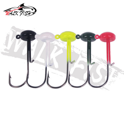 WALK FISH 5TK/Lot Jig Head 4,2g Finesse Mushroom Jig Heads Konks pehme söödaga õngekonksu Konks meriforelli jaoks