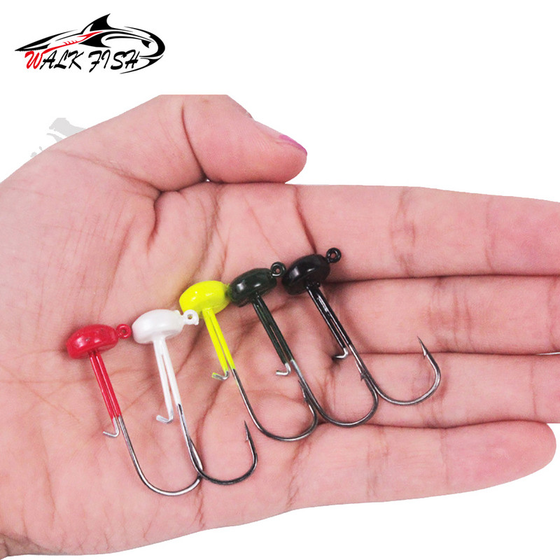 WALK FISH 5TK/Lot Jig Head 4,2g Finesse Mushroom Jig Heads Konks pehme söödaga õngekonksu Konks meriforelli jaoks