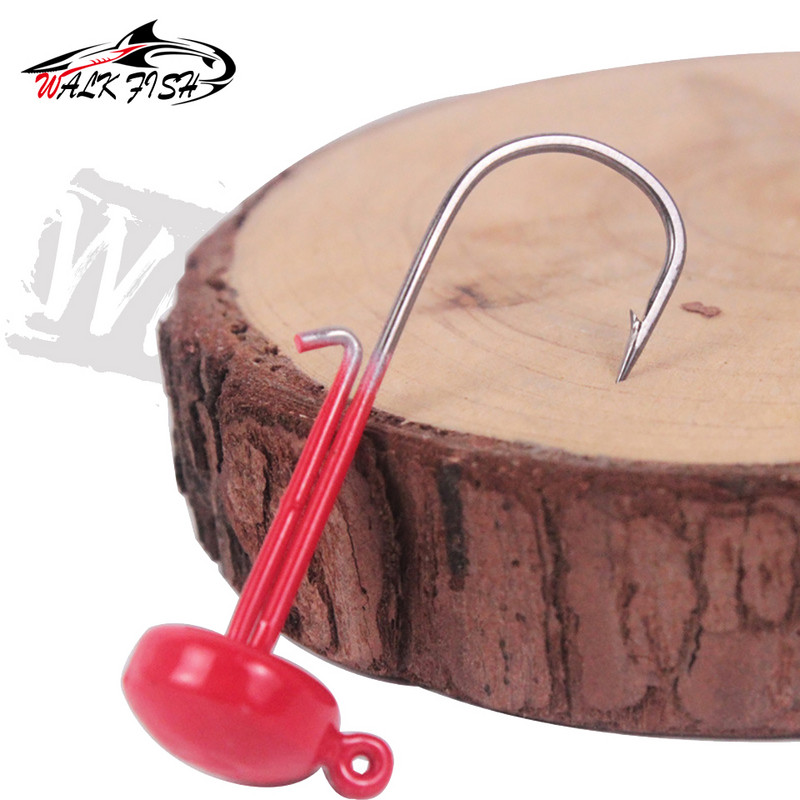 WALK FISH 5TK/Lot Jig Head 4,2g Finesse Mushroom Jig Heads Konks pehme söödaga õngekonksu Konks meriforelli jaoks
