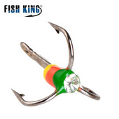 FISH KING 5tk Talvine õngekonks kõrge süsinikusisaldusega terasest ümberpööratud kolmikkonks 6/8/10/12# landi jaoks kolmekordse konksuga kalastustarbed
