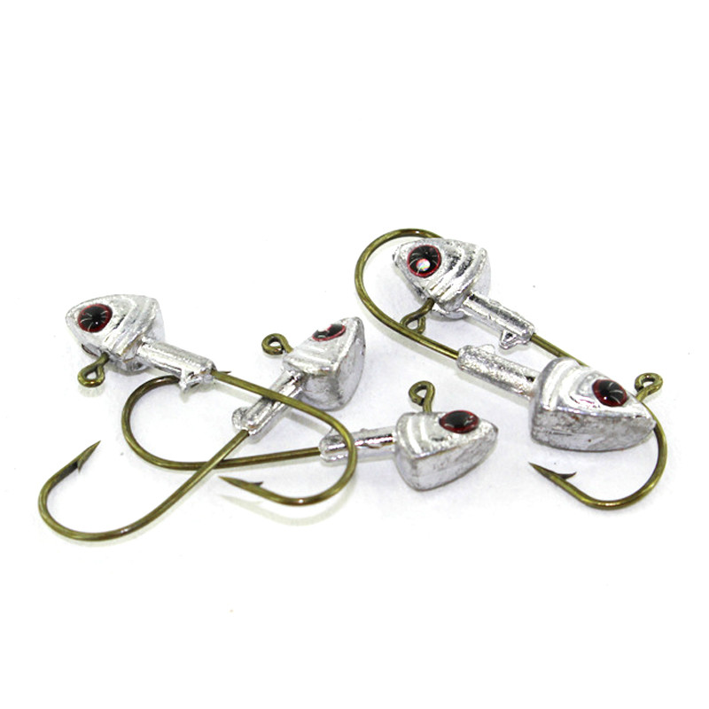 Wokotip 5 бр./лот Риболовни куки за джиг 4/6/8/10/12g Комплект куки с глава за джиг за риба Офсетно грузило Мека кука с червей за риболов на бас шаран