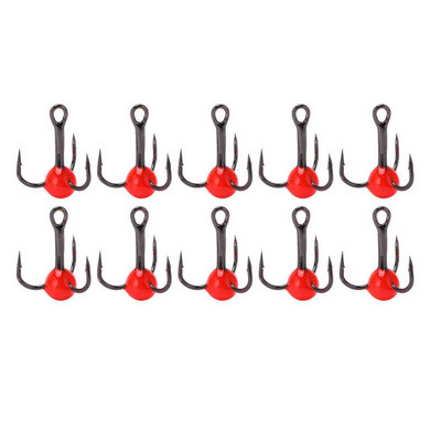 10 τμχ/σετ Winter Ice Fishing Three Anchor Hook Ανθεκτικό στη διάβρωση Drill Drill Hook Carbon Steel Treble Hook Fishing