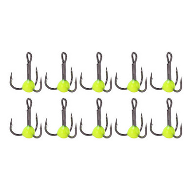 10 τμχ/σετ Winter Ice Fishing Three Anchor Hook Ανθεκτικό στη διάβρωση Drill Drill Hook Carbon Steel Treble Hook Fishing