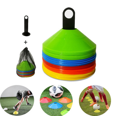 10 vnt kūgio rinkinio futbolo treniruočių įranga, skirta „Kid Pro Disc Cones“ judrumo pratyboms kliūtis, vengiant sporto treniruočių priedų